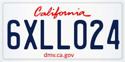 CA license plate 6XLL024