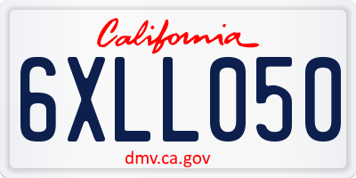 CA license plate 6XLL050