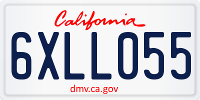 CA license plate 6XLL055