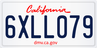 CA license plate 6XLL079
