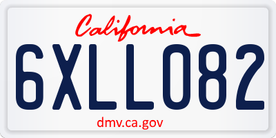 CA license plate 6XLL082