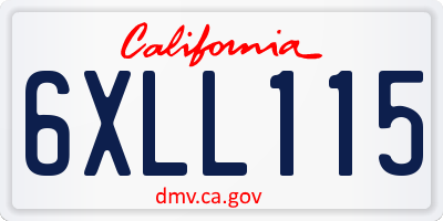 CA license plate 6XLL115
