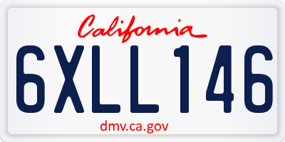 CA license plate 6XLL146