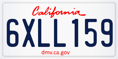 CA license plate 6XLL159