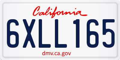 CA license plate 6XLL165