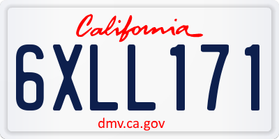 CA license plate 6XLL171