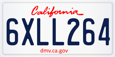 CA license plate 6XLL264