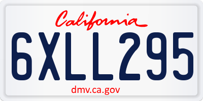 CA license plate 6XLL295