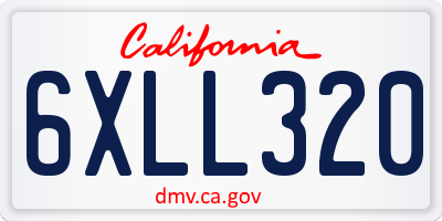 CA license plate 6XLL320
