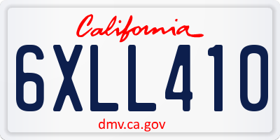 CA license plate 6XLL410
