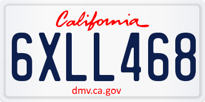 CA license plate 6XLL468