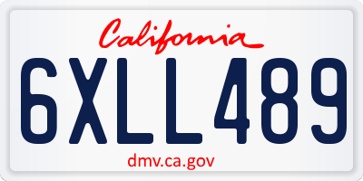 CA license plate 6XLL489