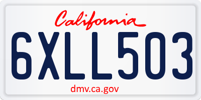 CA license plate 6XLL503