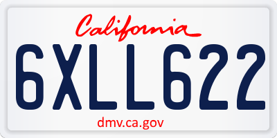 CA license plate 6XLL622