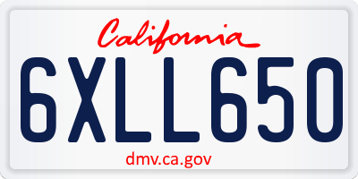 CA license plate 6XLL650