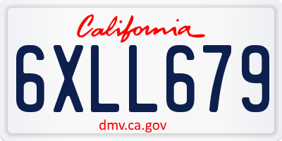 CA license plate 6XLL679