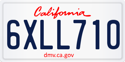 CA license plate 6XLL710