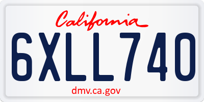 CA license plate 6XLL740