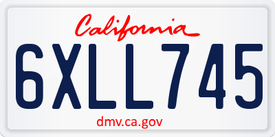 CA license plate 6XLL745