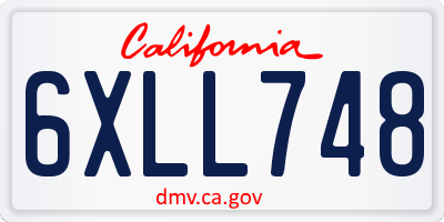 CA license plate 6XLL748