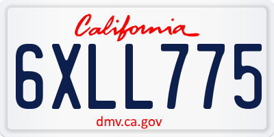 CA license plate 6XLL775