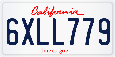 CA license plate 6XLL779
