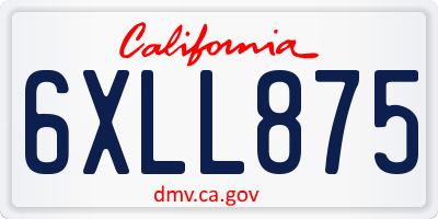 CA license plate 6XLL875