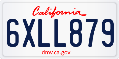 CA license plate 6XLL879