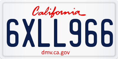 CA license plate 6XLL966