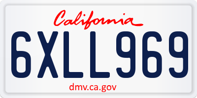 CA license plate 6XLL969