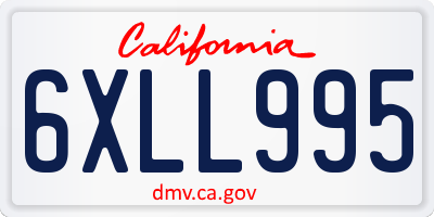 CA license plate 6XLL995