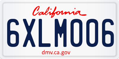 CA license plate 6XLM006