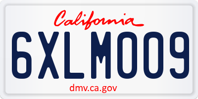 CA license plate 6XLM009