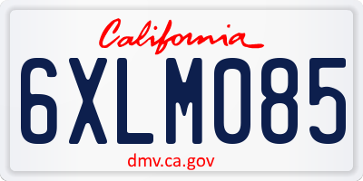 CA license plate 6XLM085