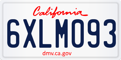 CA license plate 6XLM093