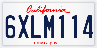 CA license plate 6XLM114