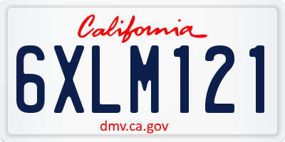 CA license plate 6XLM121