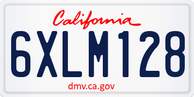 CA license plate 6XLM128