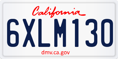 CA license plate 6XLM130