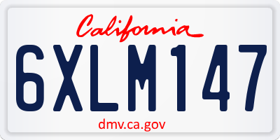 CA license plate 6XLM147