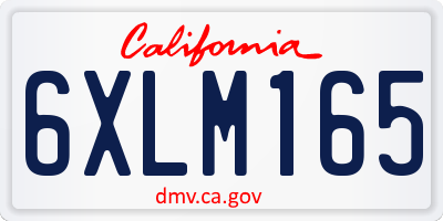 CA license plate 6XLM165