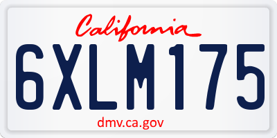 CA license plate 6XLM175
