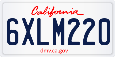 CA license plate 6XLM220