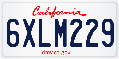 CA license plate 6XLM229