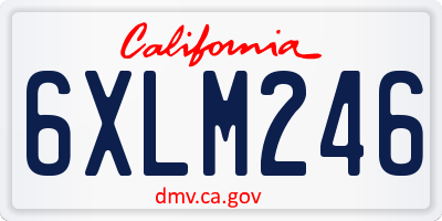 CA license plate 6XLM246