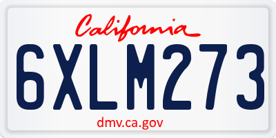 CA license plate 6XLM273