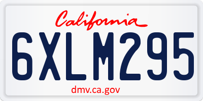 CA license plate 6XLM295