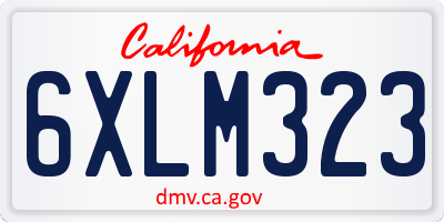 CA license plate 6XLM323