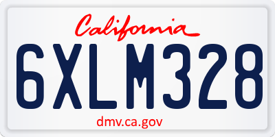 CA license plate 6XLM328