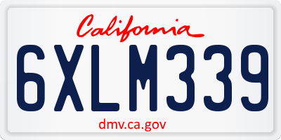 CA license plate 6XLM339